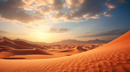 Fototapeta na wymiar Sun-kissed desert dunes stretch infinitely, bearing witness to countless tales of pharaonic grandeur and divine intervention. Generative AI
