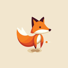 Obraz premium red fox cartoon logo 