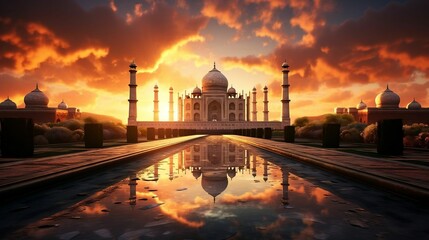 Architectural marvel capturing the grandeur of India's Taj Mahal