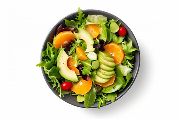 green salad lettuce tomato lunch food healthy vegetarian vegetable fresh. Generative AI.