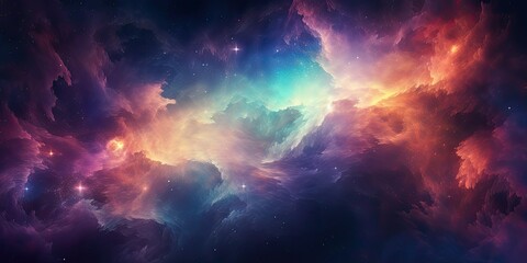 Obraz na płótnie Canvas Colorful Space Galaxy Cloud Nebula in the Starry Night Cosmos, an Enchanting Universe of Science and Astronomy. Supernova Background Wallpaper