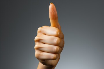 Thumbs Up Emoji Minimalistic Composition with Clean White Background. Neutral Color Temperature for Balanced Tone   Generative AI Digital Illustration