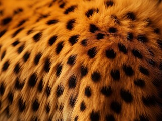 Close-up of a Cheetah's Fur with Light Ora Coloration Generative AI