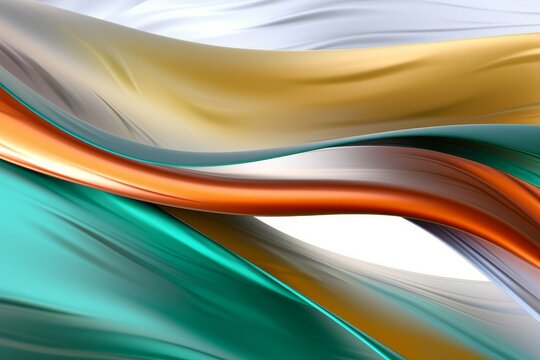 Brightly Colored South African Flag Waving Against a Crisp White Background Generative AI