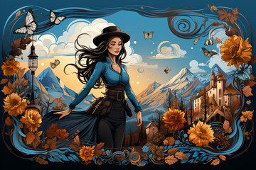 folk holiday oktoberfest autumn background,celebration