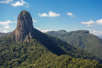 Fototapeta na wymiar huge Pedra do Bau rock formation, in Sao Bento do Sapucai, Sao Paulo state, Brazil