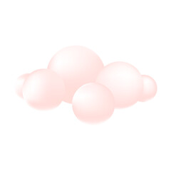 Vector collection of 3d white clouds isolated on white