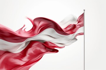 Wave the Flag: Bahrain Flag Blowing in the Wind with White Background Generative AI