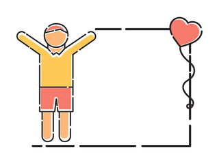 boy icon with love frame