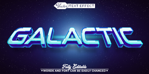 Space Galactic Vector Editable Text Effect Template - obrazy, fototapety, plakaty