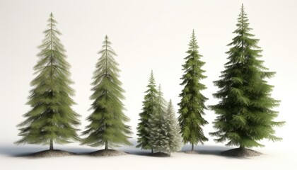Close Up of Majestic Spruce Trees in a Beautiful Winter Scene Generative AI