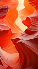 A close up of a rock formation with a sun in the background. Generative AI. Orange vibrant colors, monochromatic background image.