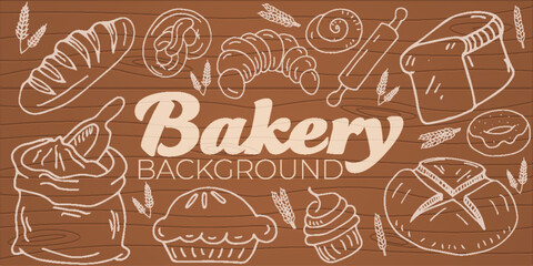 Wooden Bakery Vector Abstract Background