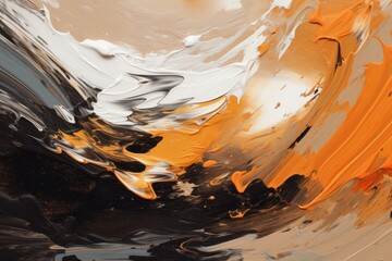 Abstract Brushstroke Painting of Orange and Black: A Creative Twist on Color Generative AI