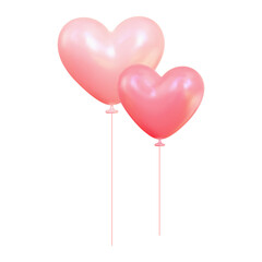 Vector glossy tridimensional heart balloon background.
