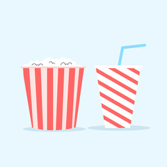 Vector movie fast food icons collection.