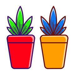 vector plant collection set. flat cartoon style