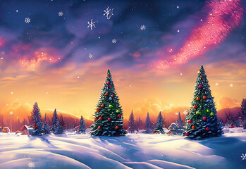 illustration of a beautiful Christmas winter