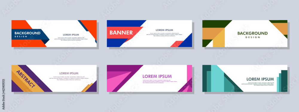 Wall mural abstract banner design. vector shaped background. modern graphic template banner pattern for social 