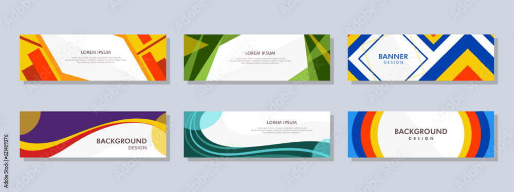 Poster abstract banner design. vector shaped background. modern graphic template banner pattern for social 