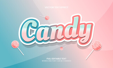 Fototapeta na wymiar Candy 3d colorful Editable text effect