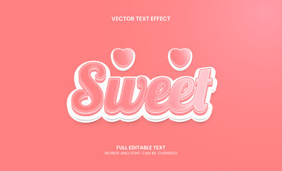 Sweet 3d cartoon style Editable text effect