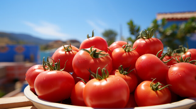 tomatoes in a market    HD 8K wallpaper Stock Photographic Image