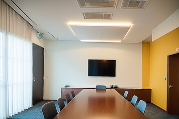 office, room, table, interior, business, meeting, furniture, work