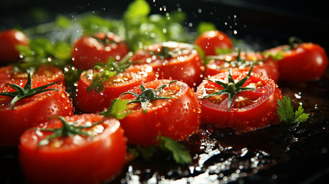 tomatoes in a bowl HD 8K wallpaper Stock Photographic Image