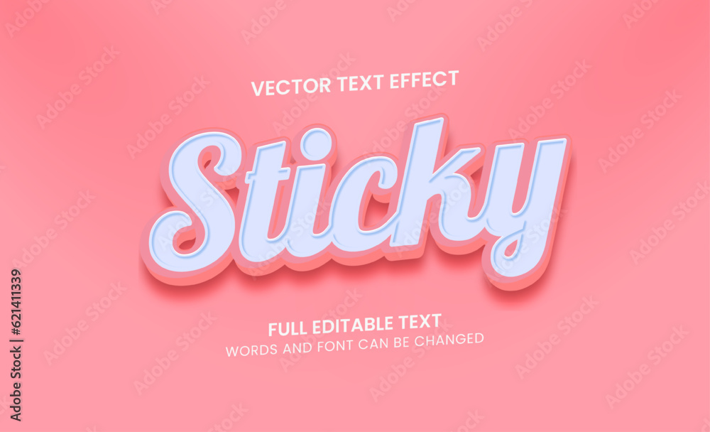 Poster sticky 3d colorful editable text effect