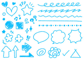 クレヨン素材 手描き装飾セット いろいろ