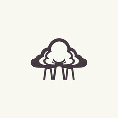 simple mushroom plant nature company logo vector illustration template design