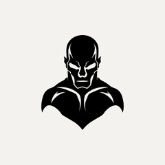 simple black skeleton muscle fit logo vector illustration template design