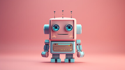 Fototapeta premium Harmonious and Positive AI Robot: A Minimalist 3D Illustration
