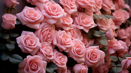 pink roses bouquet  HD 8K wallpaper Stock Photographic Image - obrazy, fototapety, plakaty