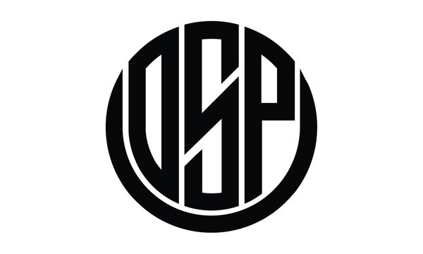 OSP shield in circle logo design vector template. lettermrk, wordmark, monogram symbol on white background.	