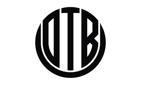 OTB shield in circle logo design vector template. lettermrk, wordmark, monogram symbol on white background.	