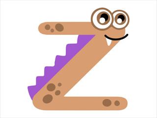 Dinosaur Alphabet Letter Z Illustration