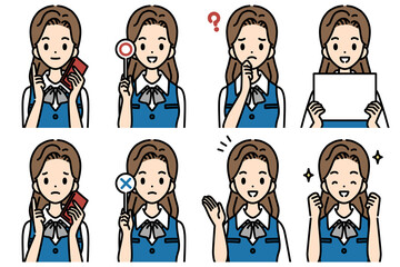 女性 会社員 ポーズ セット