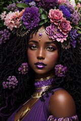 Fototapeta premium portrait of a woman with flowers