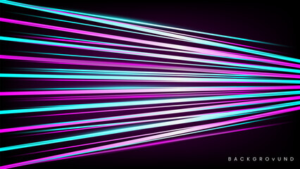 Exposure to the movement of street lights at night. Light speed effect on black background. Vehicle technology and concept