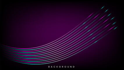 Ultraviolet neon laser circles. Light speed effect on black background, technology concept 