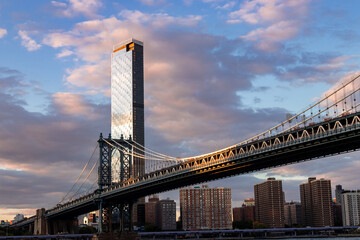 city bridge at sunset