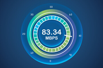 Fototapeta premium Vector illustration of internet speed test suitable for visualizing technology to test internet speed