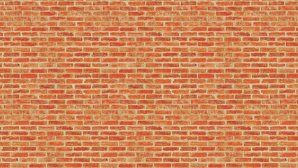 A wall of red bricks as a background.