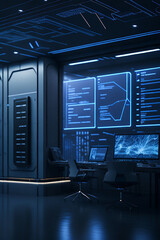 Information technology company, computer office, 4k resolution