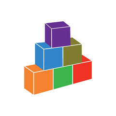 stacked blocks box icon vector