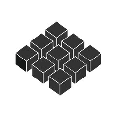 stacked blocks box icon vector