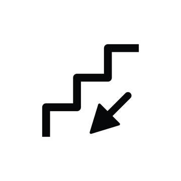 Going downstairs sign vector icon