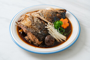 Boiled Fish Head with Soy Sauce